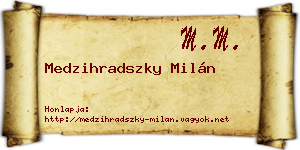 Medzihradszky Milán névjegykártya