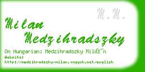 milan medzihradszky business card